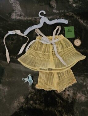 Vintage 1960 Barbie Sweet Dreams #973 Yellow Pajama Nightie Set Complete Mattel
